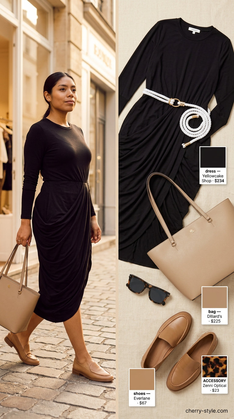 White and beige outfit with tan loafers and a tote bag for a polished summer 2026 city look.