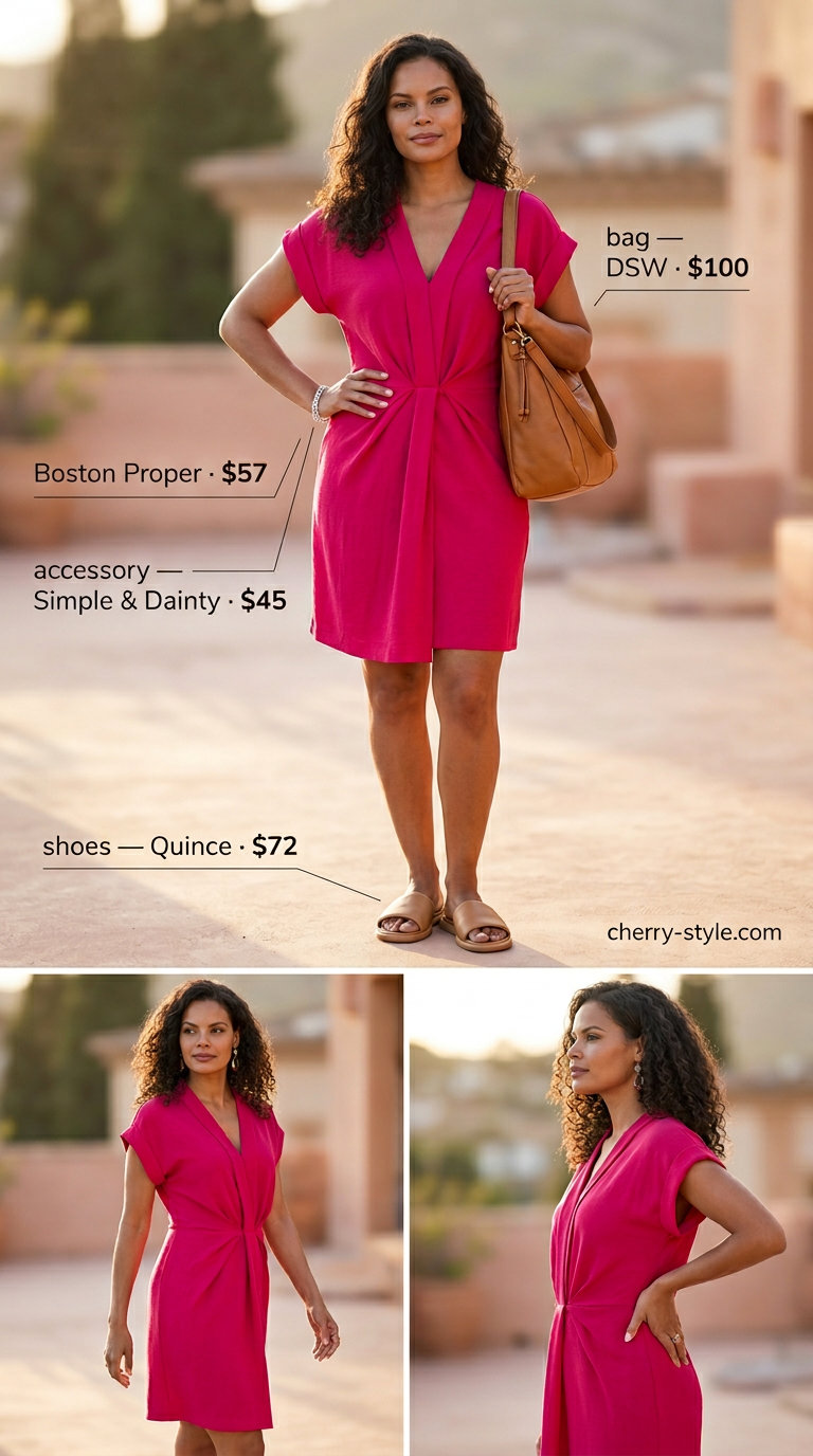 Olive green linen jumpsuit outfit with leather slides and a crossbody bag for a relaxed summer 2026 day.