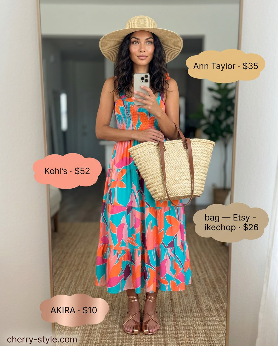 Chic Pleated Midi Skirt 2026: Elegant Daytime Effortless summer outfits for women over 30 2026: Blush pink midi skirt, white tee, block heels, silver bag.