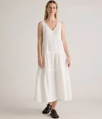 dress 100% Organic Cotton Gauze Tiered Maxi Dress Quince $59.9