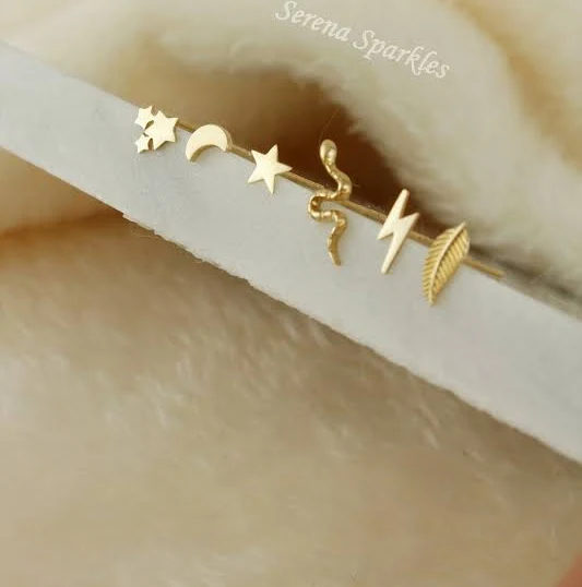 accessory 10K Solid Gold Tiny Stud Earrings Etsy - Seller $35.66