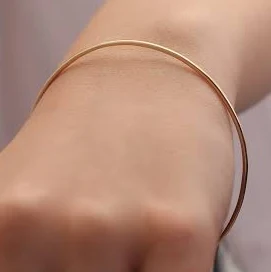 accessory 14K/18K Gold Minimalist Round Bangle Bracelet Etsy - IkeFineJewelry $513.75