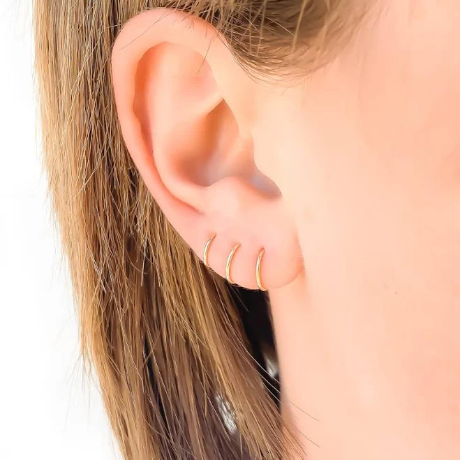 accessory 14K Gold Filled Huggie Hoop Earrings Etsy - hoopsbyhand $13.95