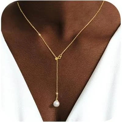accessory 14K Gold Plated/Silver Y-Shaped Beaded Drop Chain Target $54.99