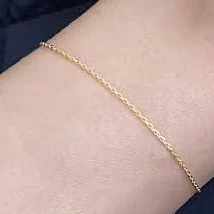 accessory 14K Solid Gold Minimalist Thin Chain Bracelet Etsy - adaylike $142.2