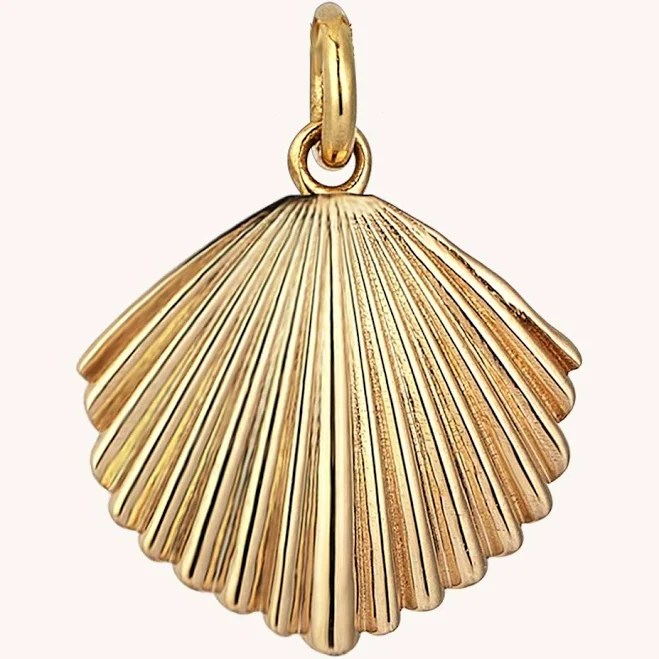 accessory 14K Yellow Gold Shell Charm Necklace Norm Jewels $239