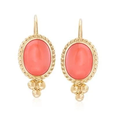 accessory 14kt Yellow Gold Coral Drop Bezel-Set Earrings Target $329