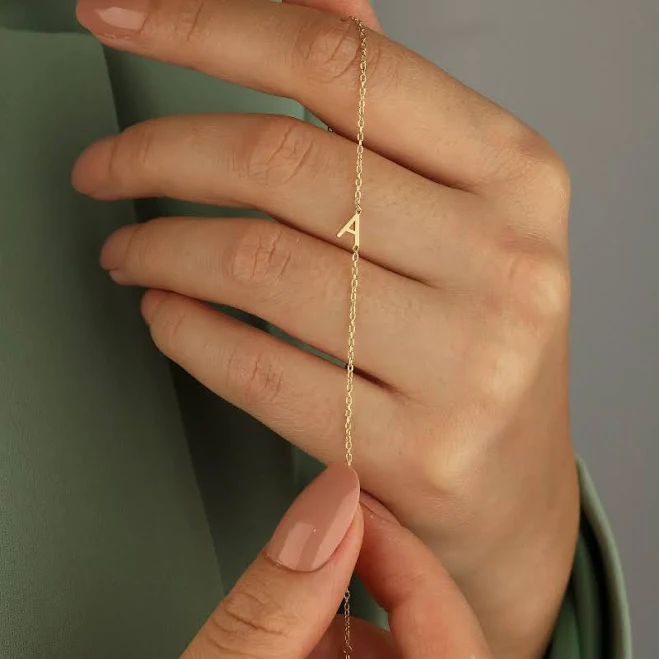 accessory 18K Gold Minimalist Initial Charm Bracelet Etsy - Seller $22.5