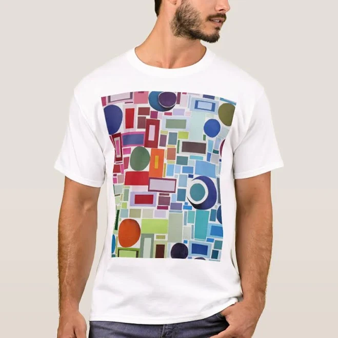 top 60's Retro Geometric Psychedelic Collage T-Shirt Zazzle $17.16