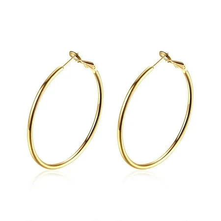 accessory 70mm Gold Plated Circle Hoop Earrings Walmart - Zetshion $10.49