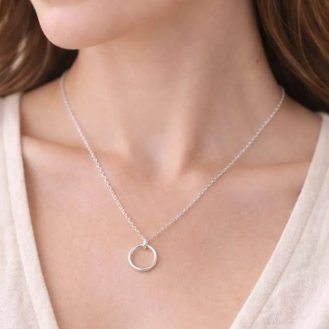 accessory 925 Sterling Silver Minimalist Circle Pendant Necklace Etsy - Seller $26.27