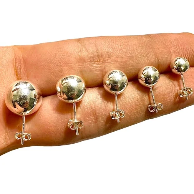 accessory 925 Sterling Silver Minimalist Round Stud Earrings Etsy - LEOPRA $19.18