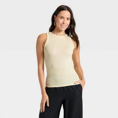 top A New Day Women's Slim Fit Ribbed Tank Top Target $5.2