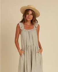 dress Abbie Tiered Maxi - Sage Gingham taylamacboutique.myshopify.com $75