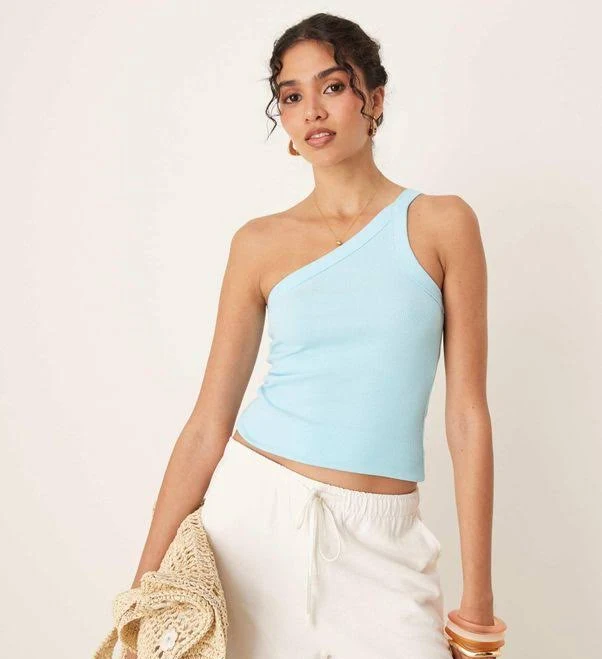 one shoulder top Abercrombie & Fitch One Shoulder Asymmetric Ribbed Tank Top Lyst $17.5