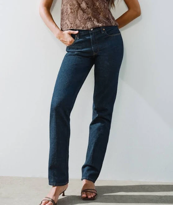 jeans Abercrombie & Fitch Women's Mid Rise 90s Straight Jean Abercrombie & Fitch $54