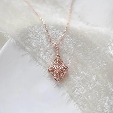 accessory Addia Rose Gold Bridal Pendant Necklace Etsy - treasures570 $34