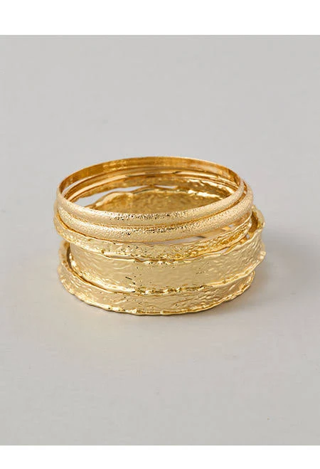 accessory AE Women's 5-Pack Gold Bangles American Eagle Outfitters $19.95