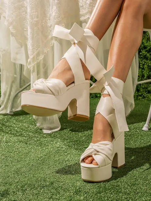 shoes Akira Azalea Wang Saki PU Chunky Wrap Up Sandal AKIRA $69.9