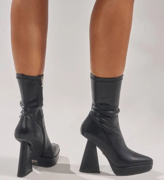 shoes Akira Azalea Wang Saxton PU Chunky Pointed Toe Bootie AKIRA $23.97