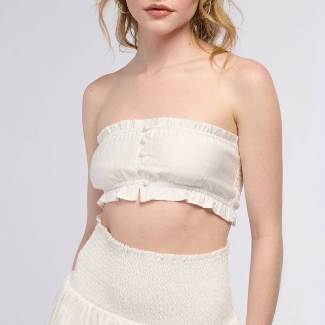 top Akira Kylie Smocked Bandeau Top AKIRA $5