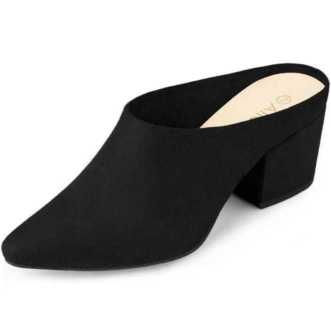 shoes Allegra K Women's Pointed Toe Slip on Block Heel Slide Mules Kohl's $51.99