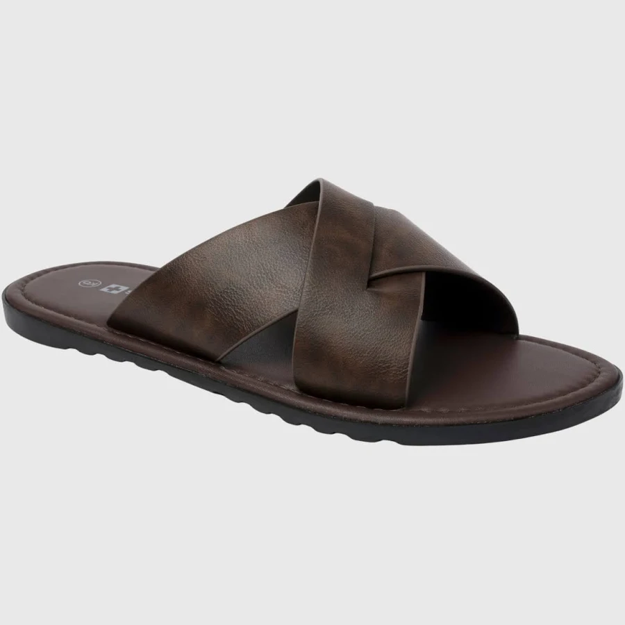 shoes Alpine Swiss Hugo Men's Vegan Leather Slide Sandals Macy's $24.75