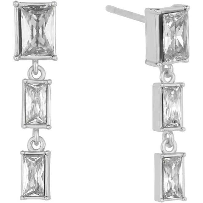 accessory and Now This Women's Clear Crystal Triple Stone Drop Earrings Macy's $27.5