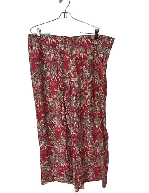 matching set Ann Taylor High Rise coral/aqua floral flowy pants sz XL eBay - everything.everything $26.99