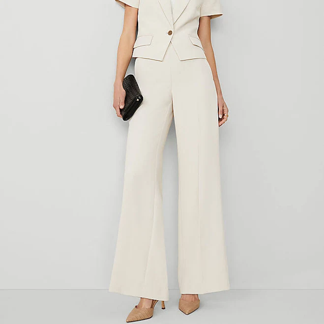 pants Ann Taylor Women's Fluid Crepe Side Zip Wide-Leg Pants Ann Taylor $83.4