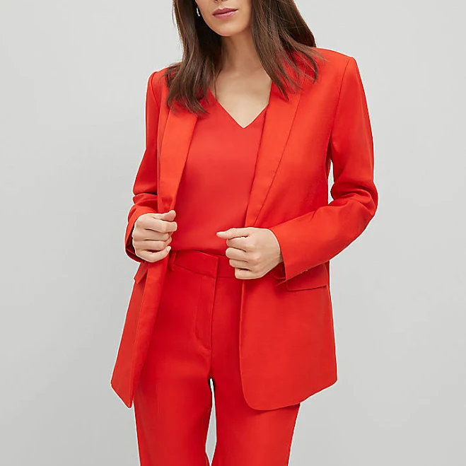 outerwear Ann Taylor Women's Longline Linen Blend Blazer Ann Taylor $89.93