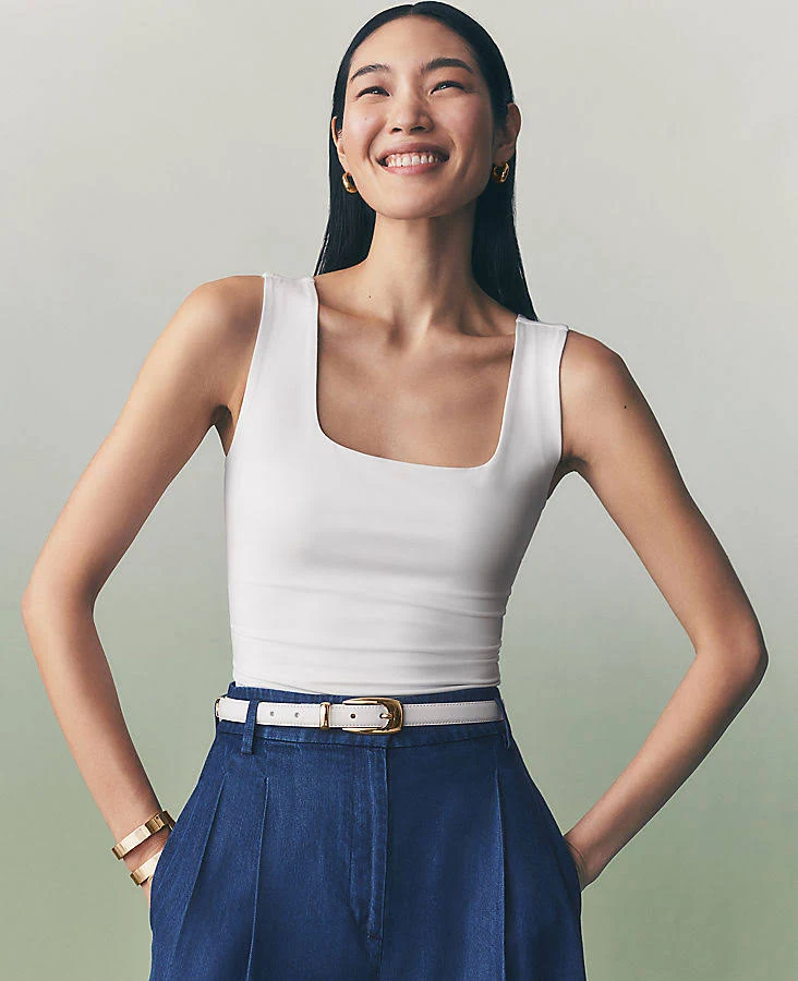 top Ann Taylor Women's Square Neck Tank Top Ann Taylor $31.15