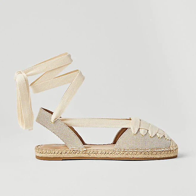 shoes Ann Taylor Women's Weekend Collection Lace-Up Espadrille Flats Ann Taylor $53.49