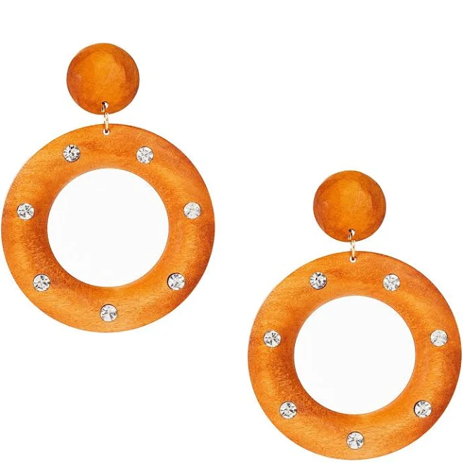accessory Anna Ava Wood Open Circle Statement Drop Earrings Dillard's $42