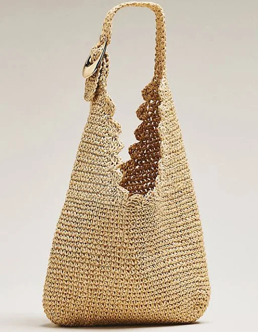 bag Anthropologie Raffia Slouchy Buckle Bag Anthropologie $78