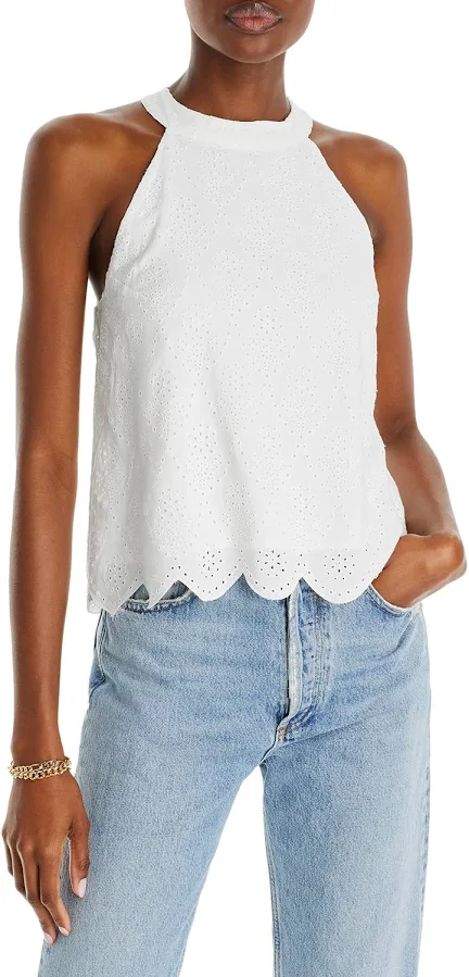 sleeveless top Aqua Women's Sleeveless Eyelet Top Bloomingdale's $54.4