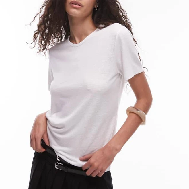 top ARKET Relaxed Linen Blend T-Shirt ASOS $38