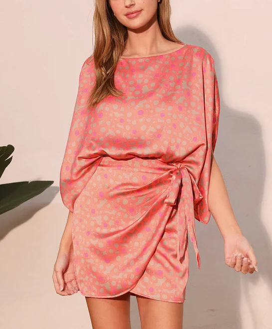 dress Aster Satin Boat Neck Wrap Dress Ahri $65