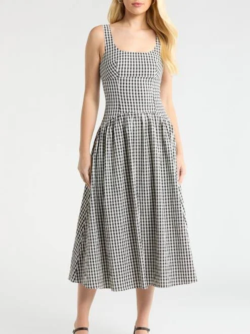 sundress Astr The Label Cara Gingham Midi Dress Nordstrom $99
