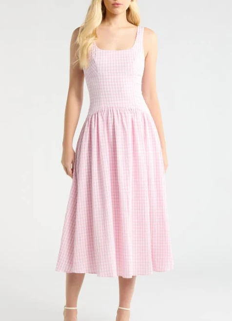 sundress Astr The Label Cara Gingham Midi Dress Nordstrom $99