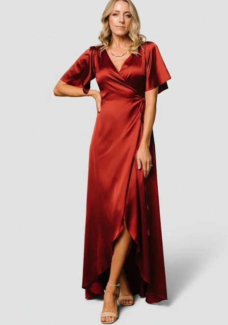 dress Baltic Born Women's Vara Satin Maxi Wrap Dress Baltic Born $47.4