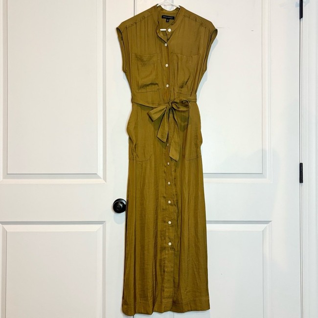 dress Banana Republic Olive Sleeveless Button Front Utility Tie Waist Maxi Dress XS eBay $34