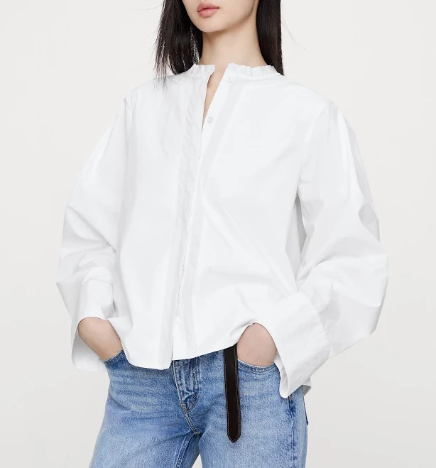 top Banana Republic Women's Cotton Poplin Banded-Collar Top Banana Republic $84.99