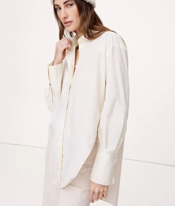 top Banana Republic Women's Cotton Poplin Curve-Hem Shirt Banana Republic $49.99