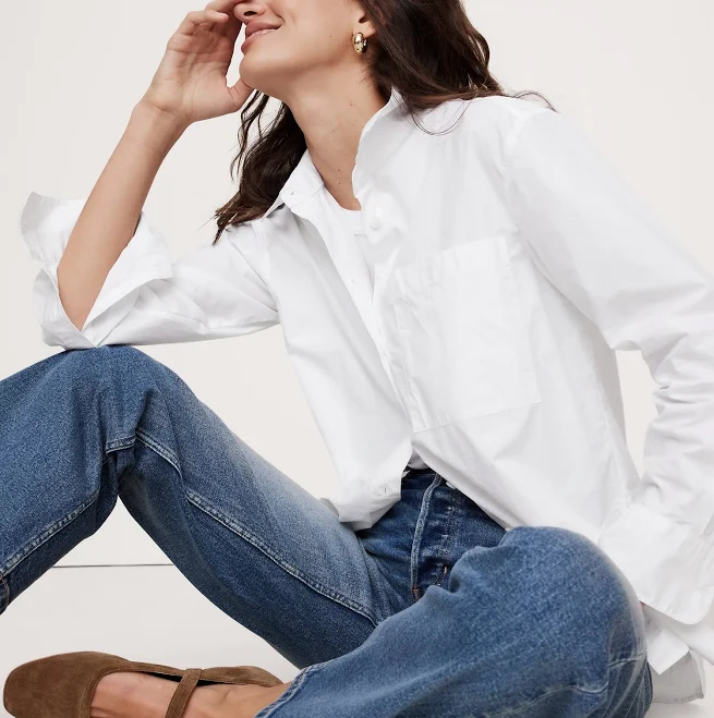 top Banana Republic Women's The Oversized Shirt In Cotton Poplin Banana Republic $95