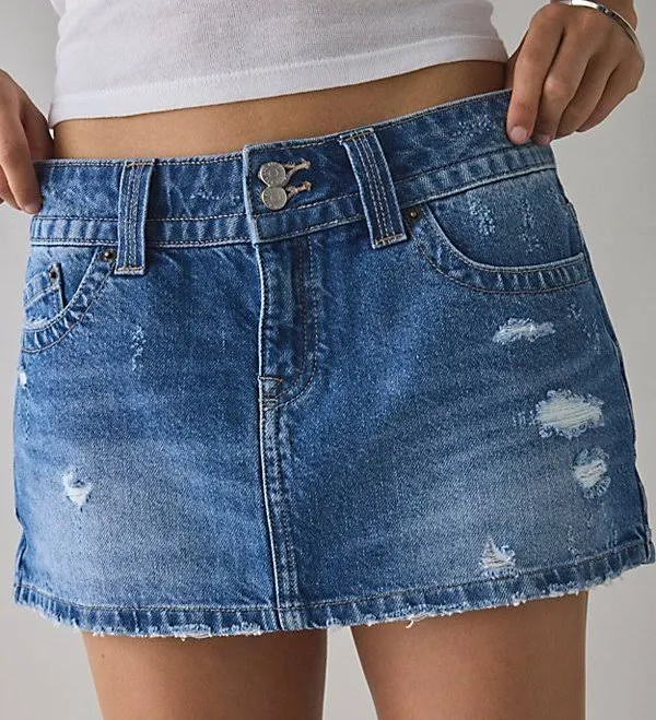 bottoms BDG Women's Low-Rise Denim Micro Mini Skirt Urban Outfitters $49