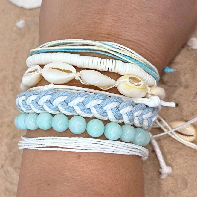 accessory Beach Boho Shells and Beads Bracelet Stack Etsy - Seller $20
