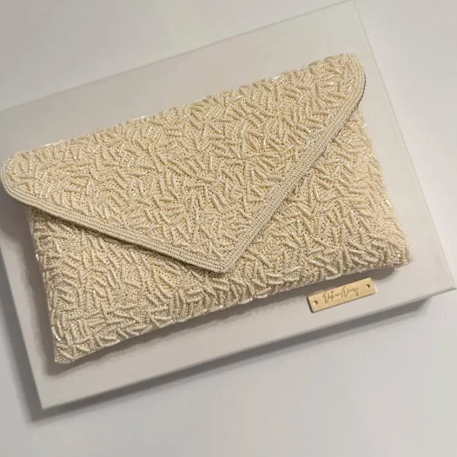 bag Beaded Evening Bag with Chain Etsy - DulhansDiary $66