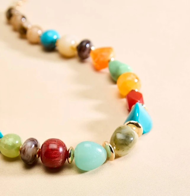 accessory Beaded Necklace Apricot Online $28