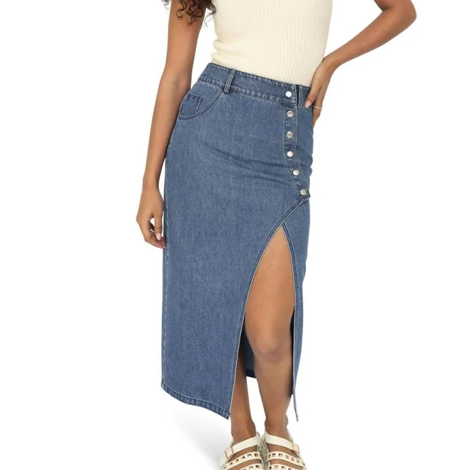 skirt Belle & Bloom Women's Can't Forget You Denim Midi Skirt Macy's $83.97